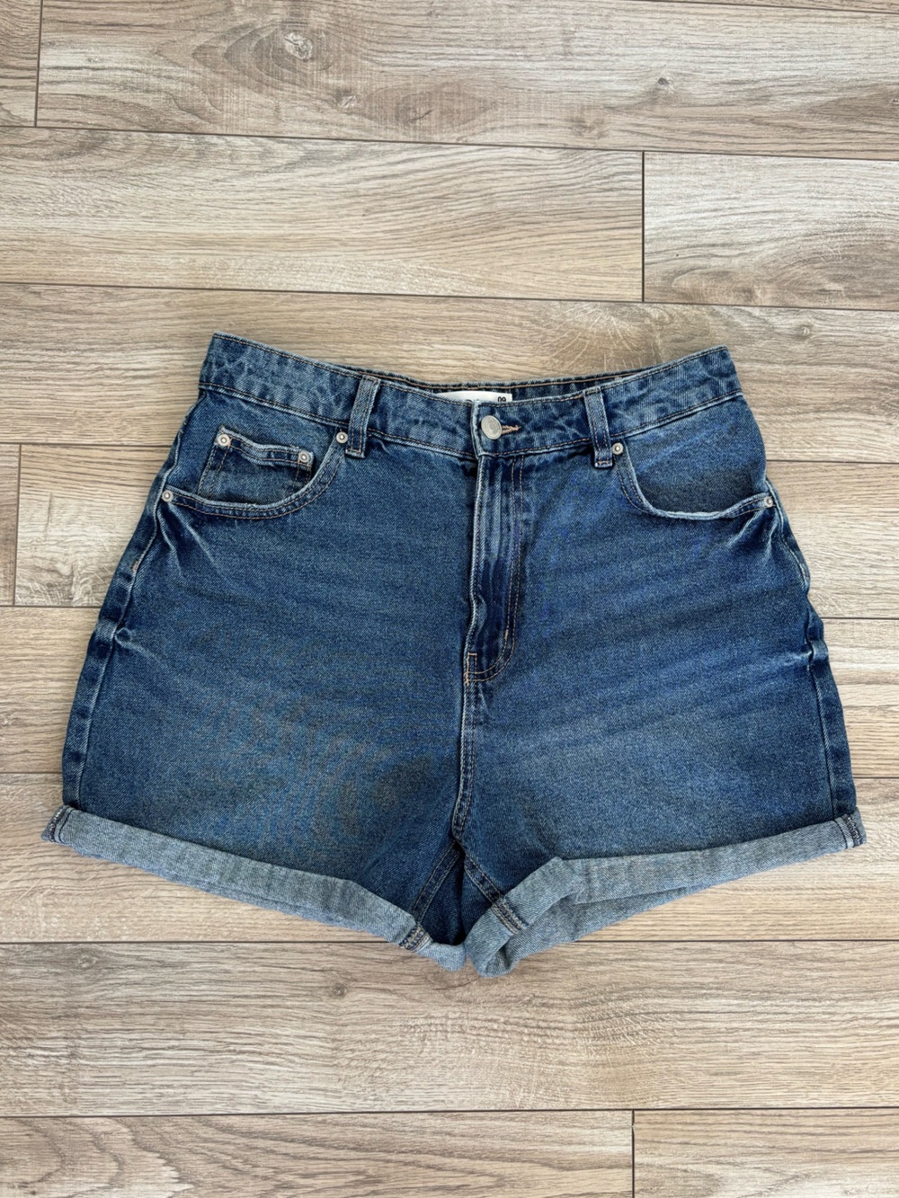 Ardene Mom Jeans High-Waist Dark Blue Denim Shorts